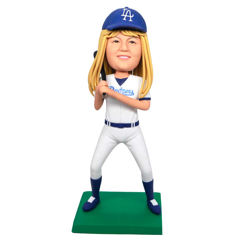 Female LA Dodgers Baseball Player Custom Figure Bobbleheads
