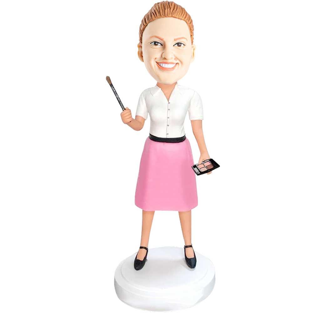 Female Makeup Artist Custom Figure Bobblehead