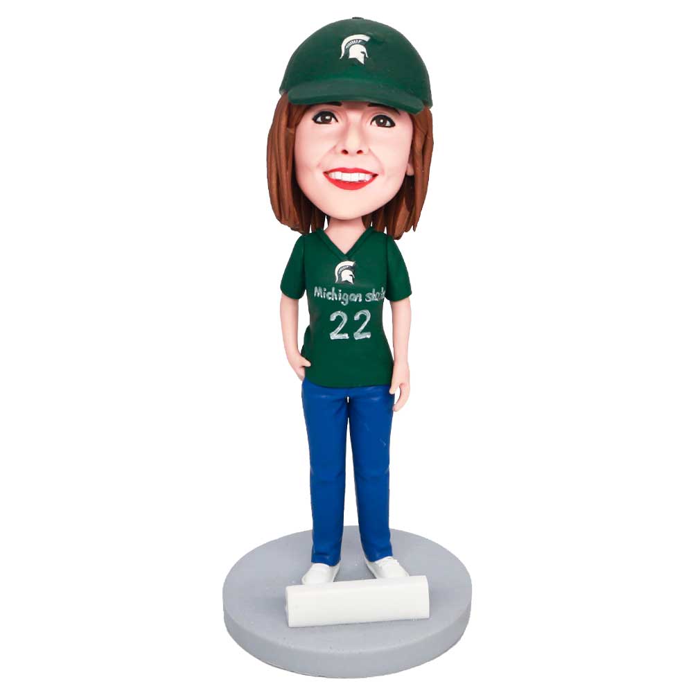 Female Michigan State Fans Custom Figure Bobbleheads