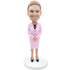 Female Office In Pink Suit Custom Figure Bobblehead
