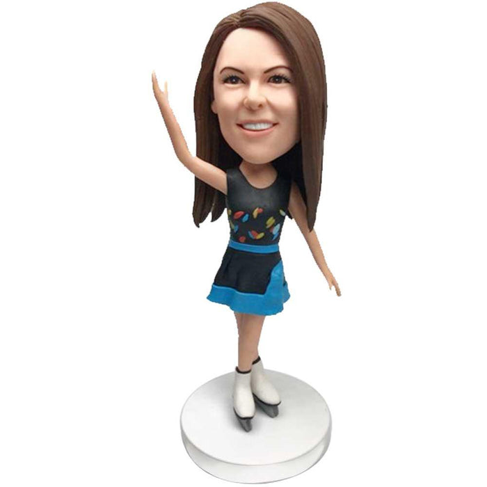 Female Personalized Ice Skating Custom Figure Bobblehead