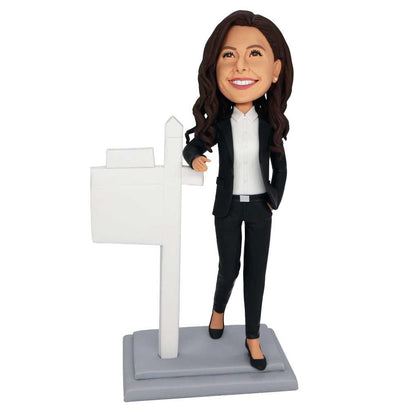 Female Real Estate Realtor Custom Figure Bobbleheads