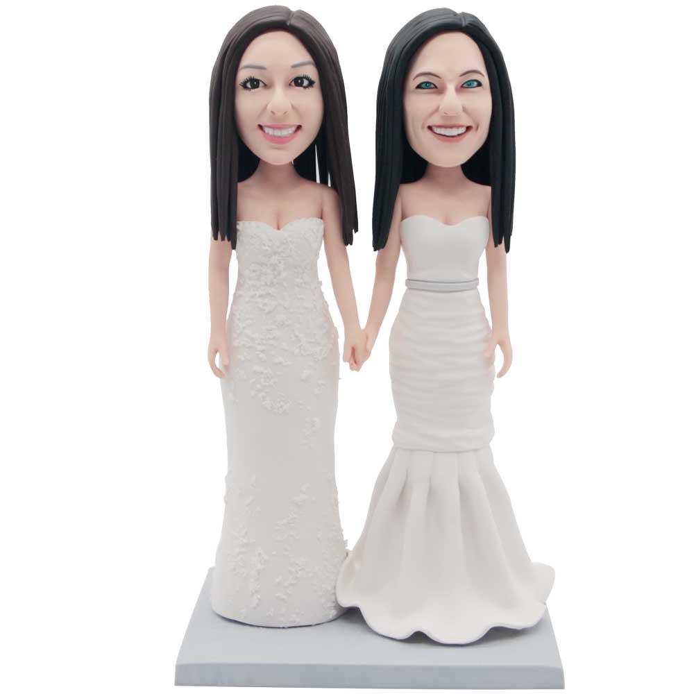 Female Same-gender Couple Wedding Custom Figure Bobblehead