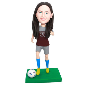 Female Soccer Player Custom Figure Bobbleheads