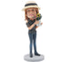 Mother's Day Gifts Female Holding A Pot Of Flowers Custom Figure Bobbleheads