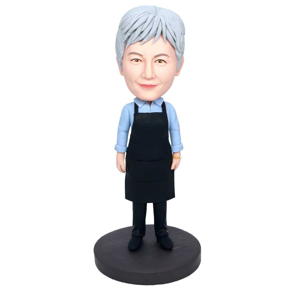 Grandma In Black Apron Custom Figure Bobbleheads