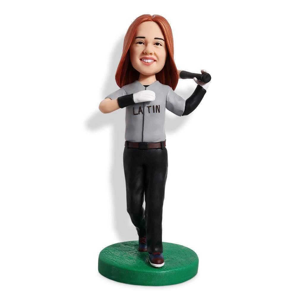 Gray Suit Baseball Custom Figure Bobblehead - Figure Bobblehead