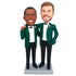 Groomsmen In Dark Green Suits Custom Figure Bobbleheads