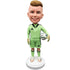 Handsome Boy In Professional Sportswear With Football Custom Figure Bobbleheads