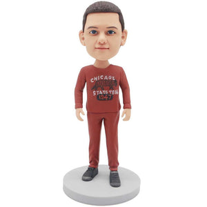 Handsome Boy In Red Casual Suit Custom Figure Bobblehead