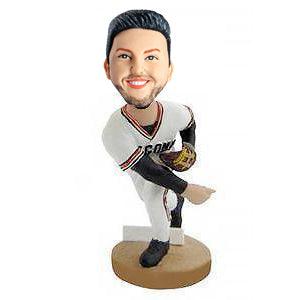 Handsome Male Baseball Pitcher Custom Figure Bobblehead