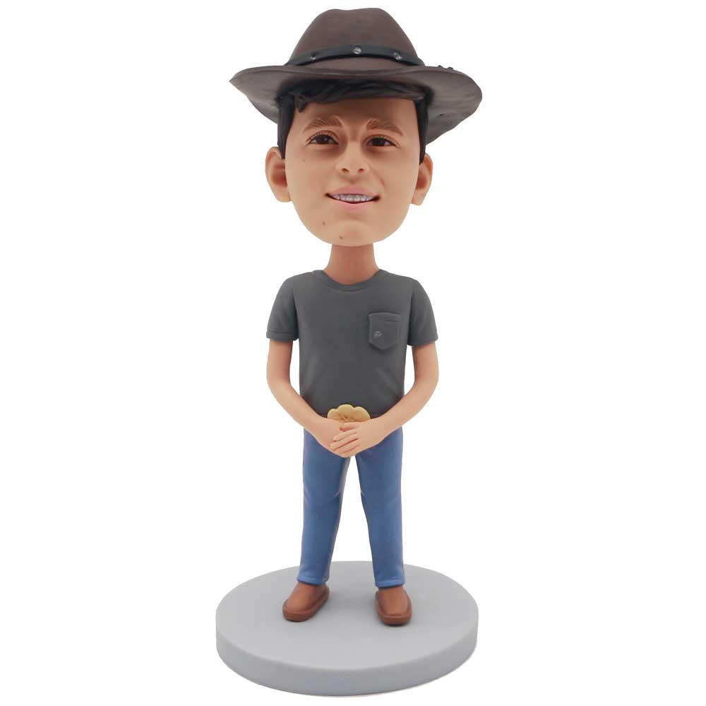 Handsome Male In Jeans Custom Figure Bobblehead