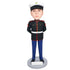 Handsome Male Police Soldier In Military Uniform Custom Figure Bobbleheads