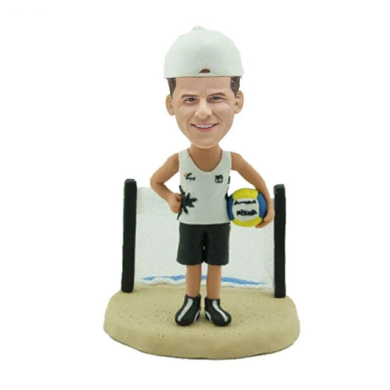 Happy Male Marine Beach Volleyball Custom Figure Bobblehead - Figure Bobblehead