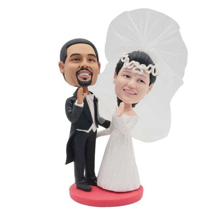 Happy Wedding Anniversary Couple With Veil Custom Bobblehead