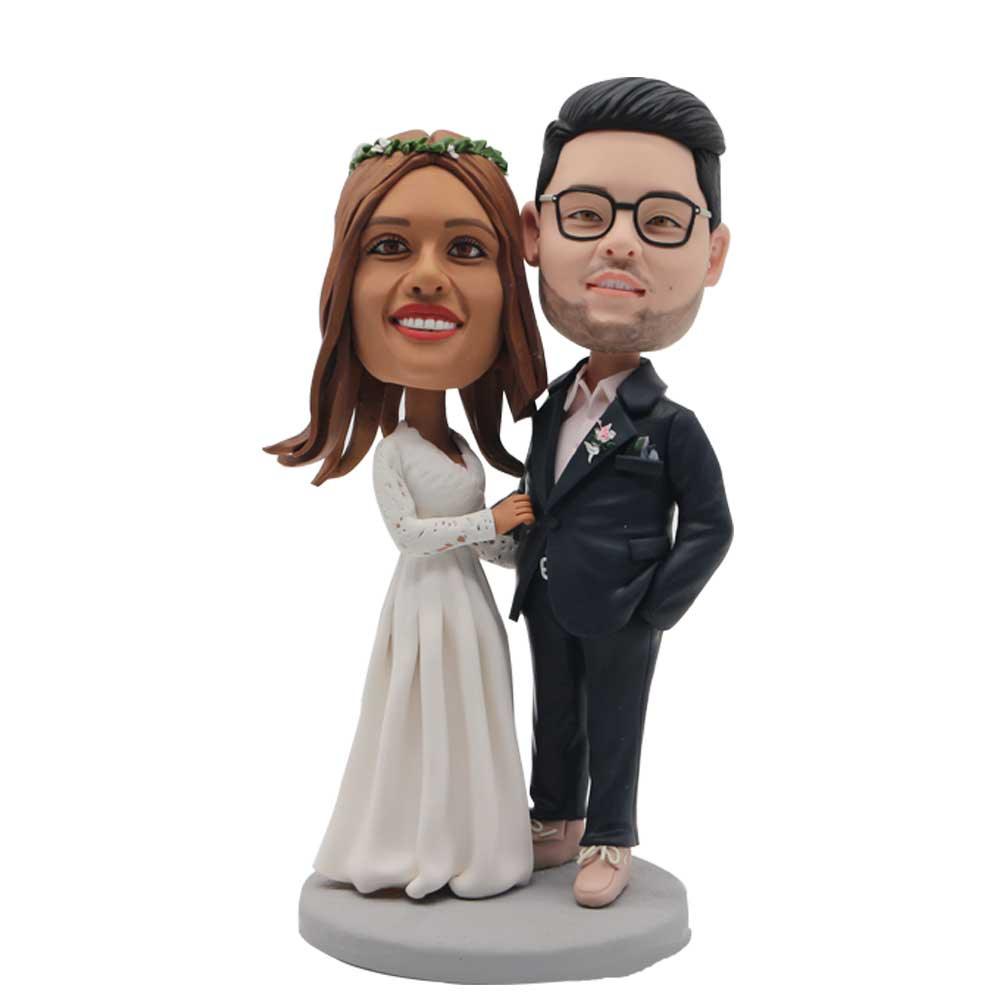 Happy Arm In Arm Wedding Anniversary Custom Figure Bobblehead