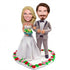 Happy Couple In Heart-shaped Flowers Wedding Anniversary Custom Figure Bobblehead