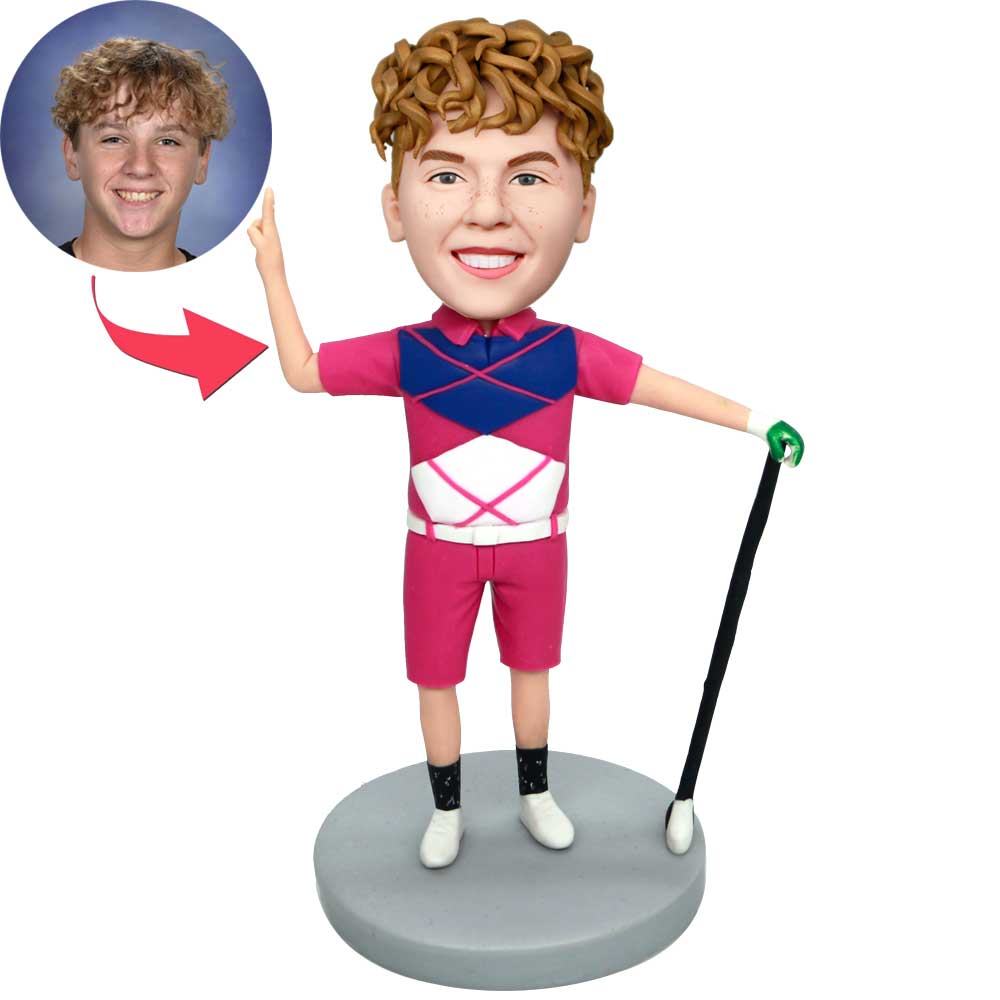 Happy Male Golfer Custom Figure Bobbleheads