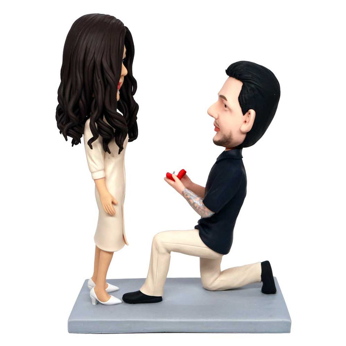 Valentine's Day Gifts Happy Proposal Couple Custom Figure Bobbleheads