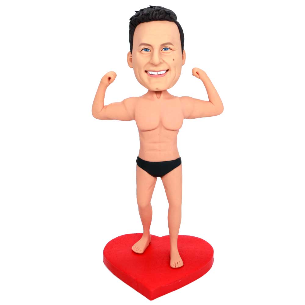 Humorous Bodybuilder Male In Black Panties Custom Figure Bobbleheads