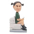 Humorous Female In Green T-shirt On The Toilet Custom Figure Bobblehead