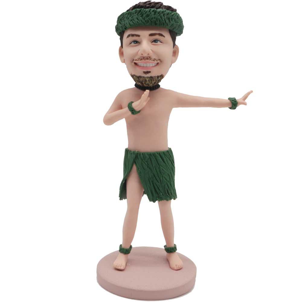 Humorous Funny Male Hula Hawaiian Custom Figure Bobblehead