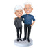 Intimate Hugging Couple In Casual Cloth Custom Figure Bobbleheads