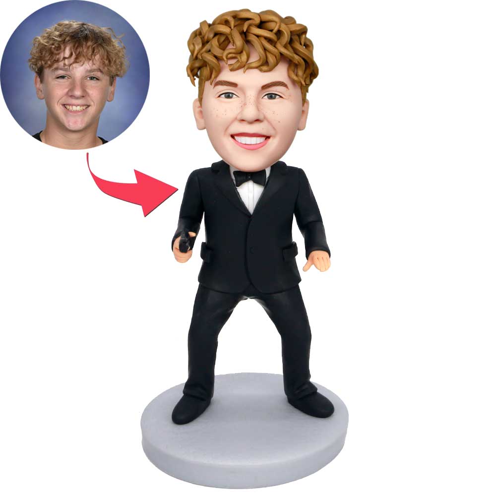 James Bond In Black Suit Custom Figure Bobbleheads