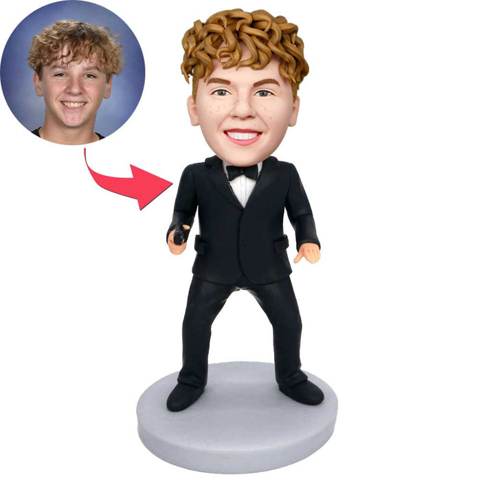 James Bond In Black Suit Custom Figure Bobbleheads