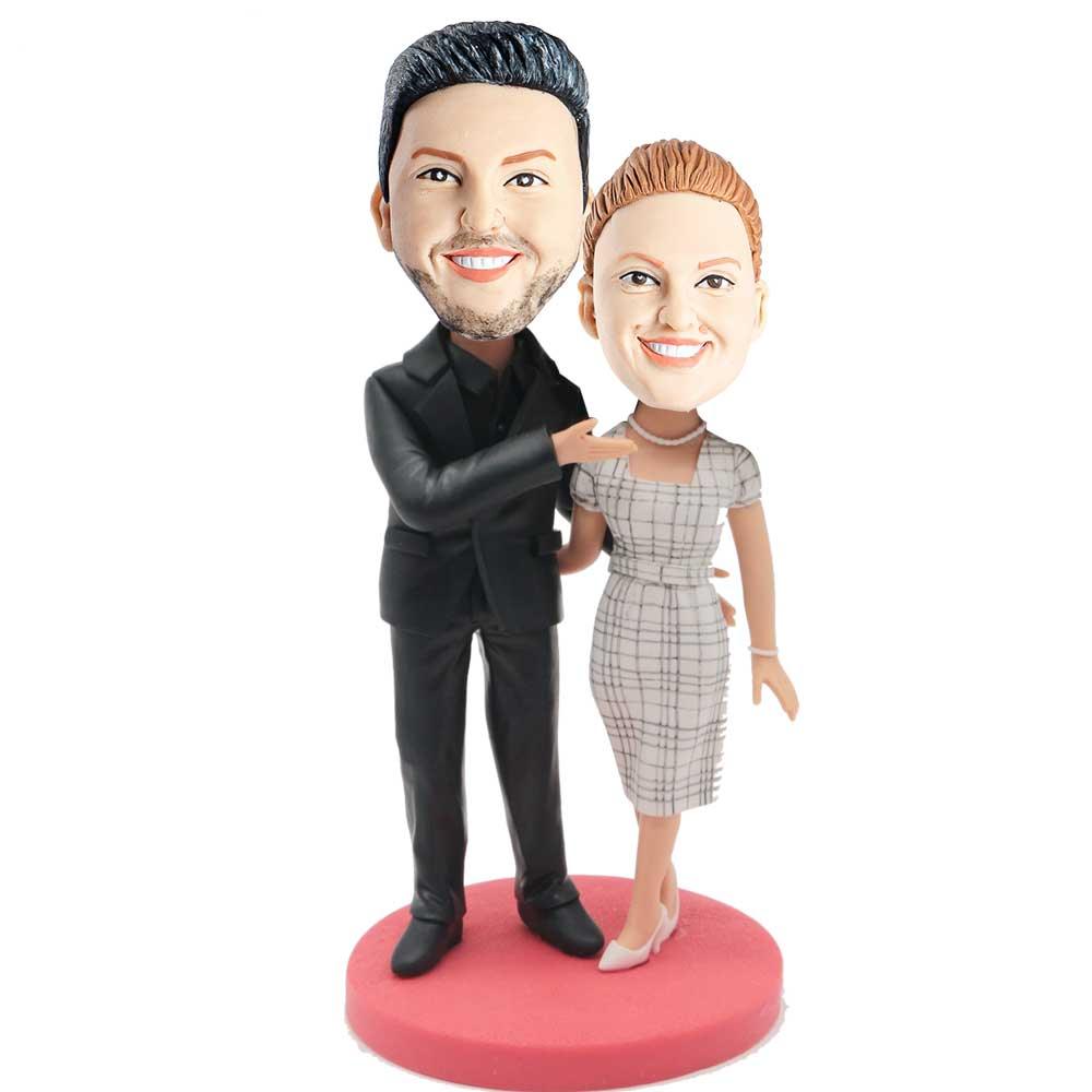 Look At My Girlfriend Custom Couple Bobblehead