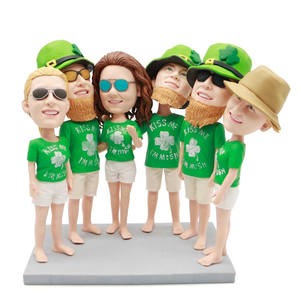 Male And His Friends Custom Family Bobblehead