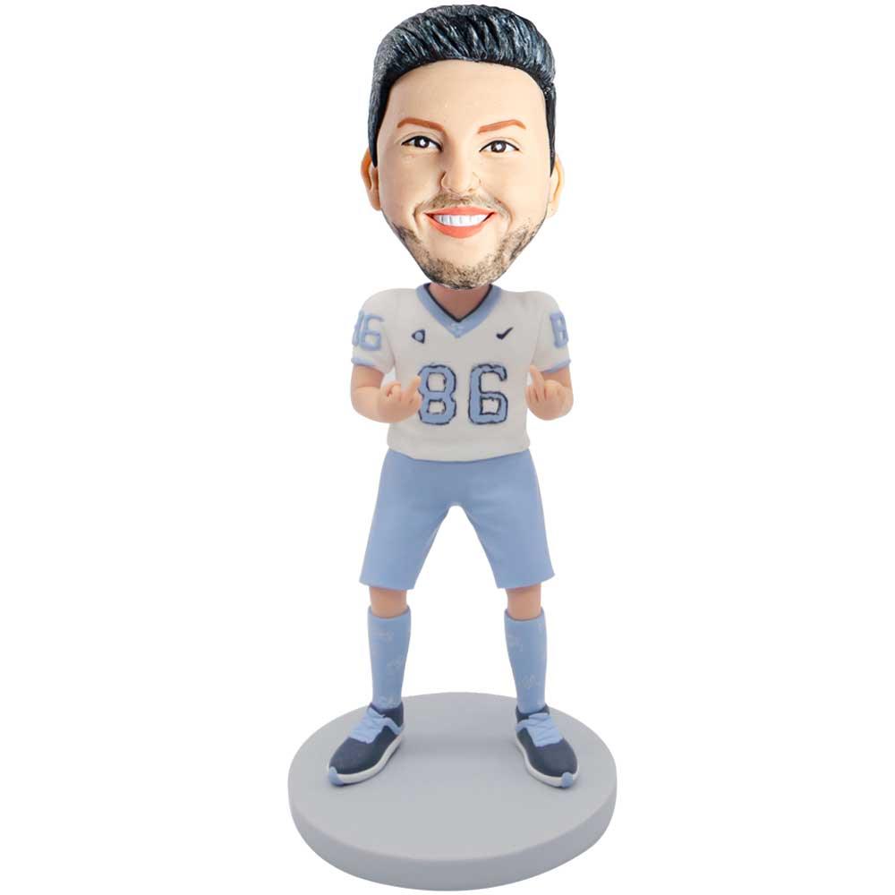 Male Athlete In Professional Sportswear With Number 86 Custom Figure Bobbleheads