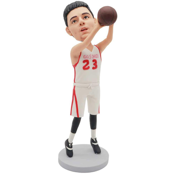 Male Basketball Player In Basketball Clothes With Shooting Posture Custom Figure Bobblehead