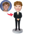 Male Boss In Black Suit Custom Figure Bobbleheads