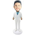 Male Boss In White Suit Custom Figure Bobblehead