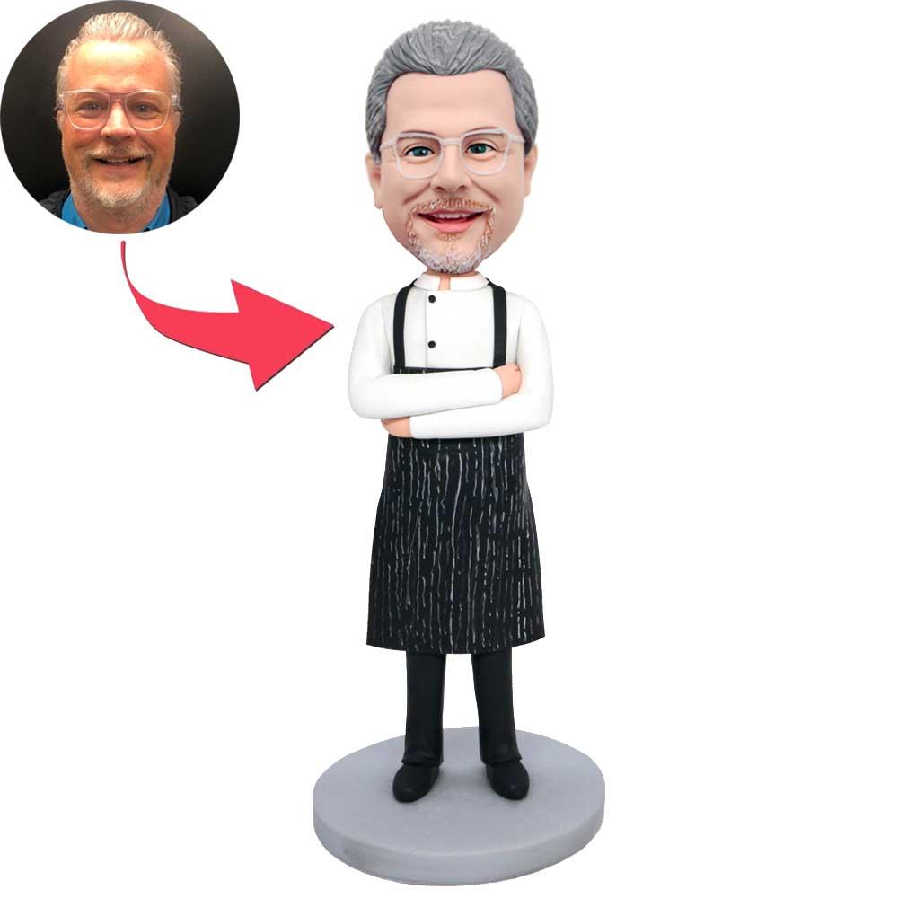 Male Chef In Apron Custom Figure Bobbleheads