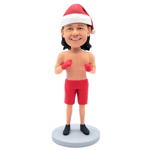 Male Christmas Boxer Custom Figure Bobbleheads