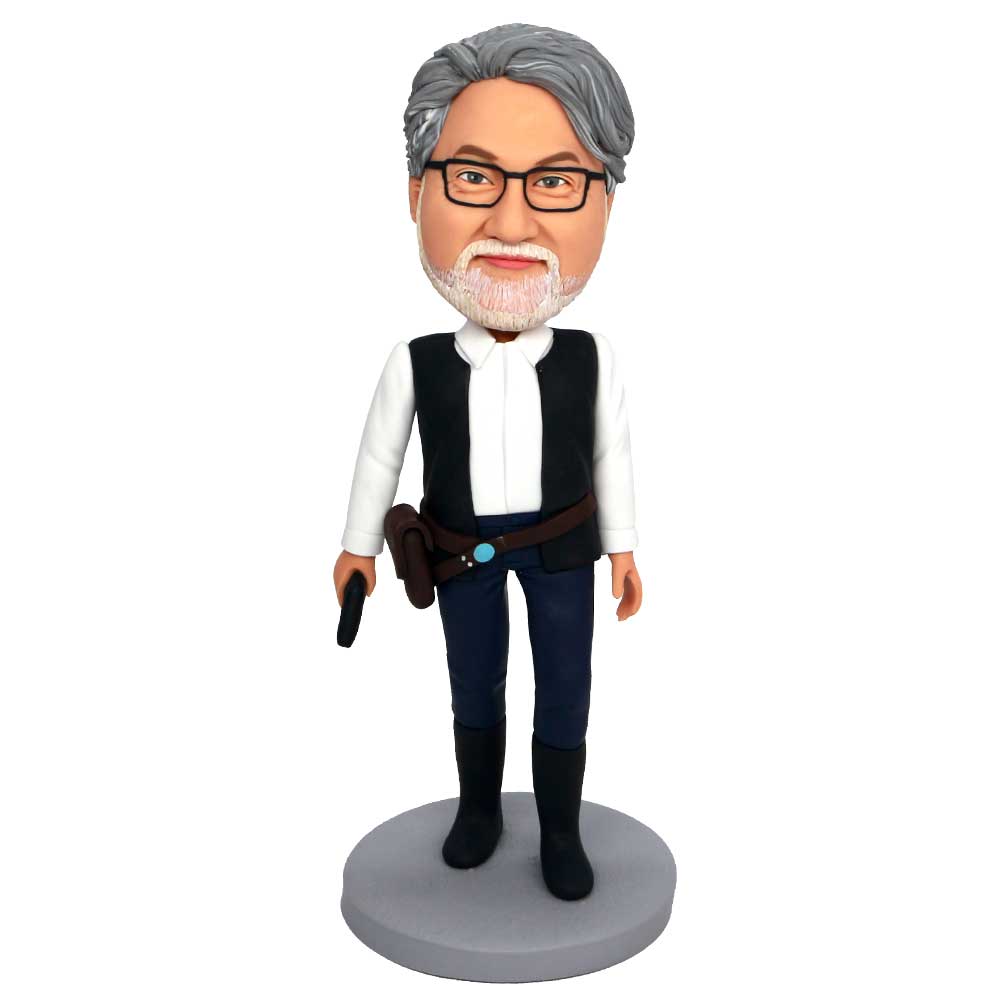 Male Combat Sheriff Police Officer Policeman In Black Waistcoat Custom Figure Bobbleheads