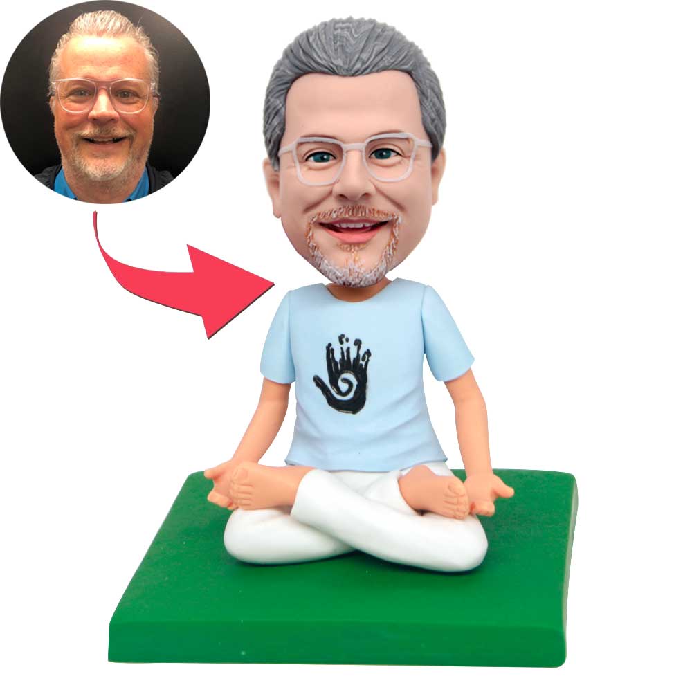 Male Cross-legged Yoga Pose Custom Figure Bobbleheads