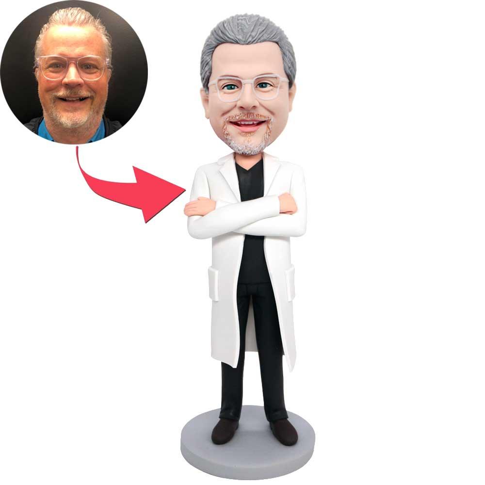 Male Doctor Hold Your Chest Custom Figure Bobbleheads