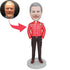 Male Doctor In Red Plaid Shirt Custom Figure Bobbleheads