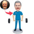 Male Doctor With A Barbell Custom Figure Bobbleheads