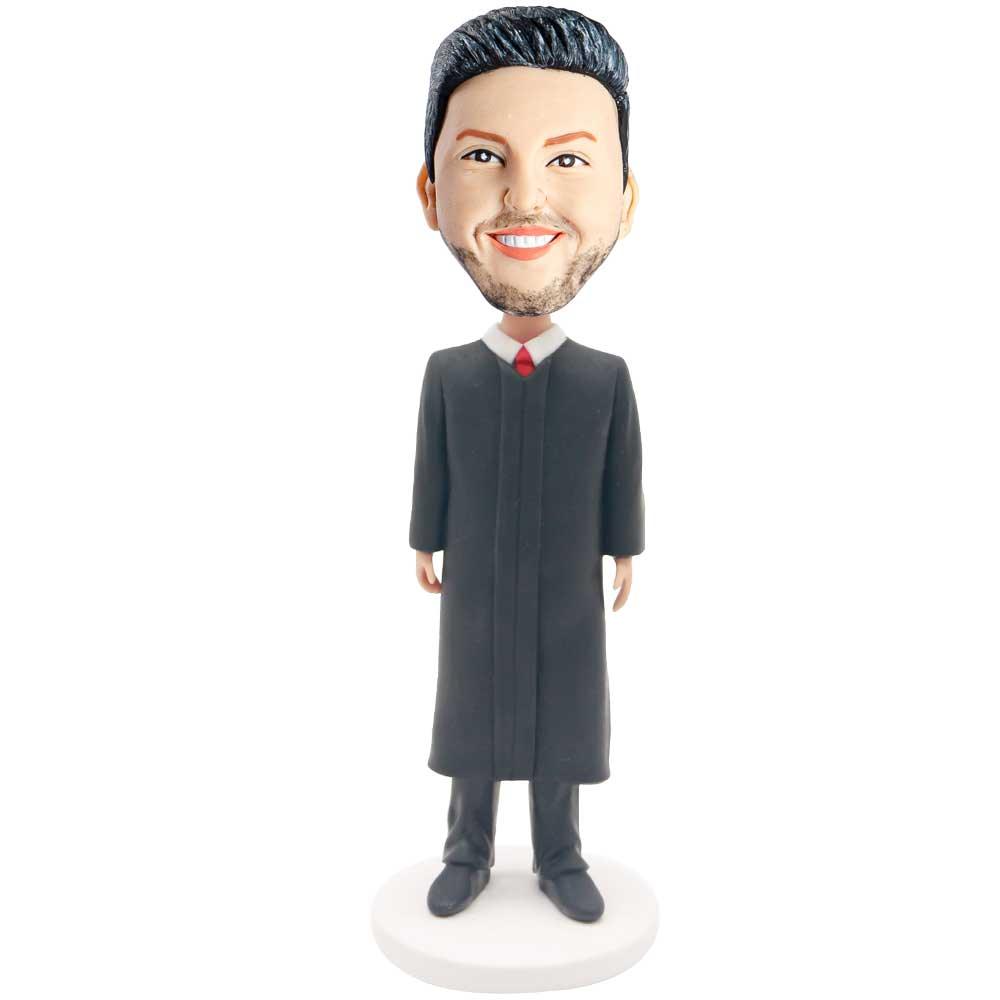 Male Graduation In Black Robe Custom Figure Bobbleheads