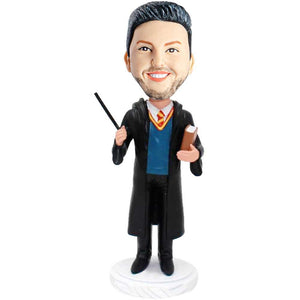 Male Harry Potter With Wand Custom Figure Bobblehead