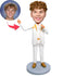 Male Host In White Suit Custom Figure Bobbleheads