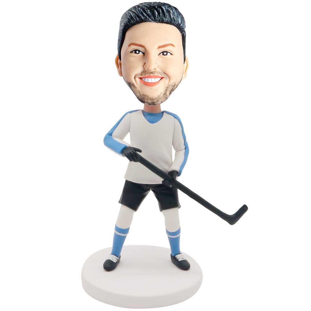 Male Ice Hockey In Professional Sportswear Custom Figure Bobblehead