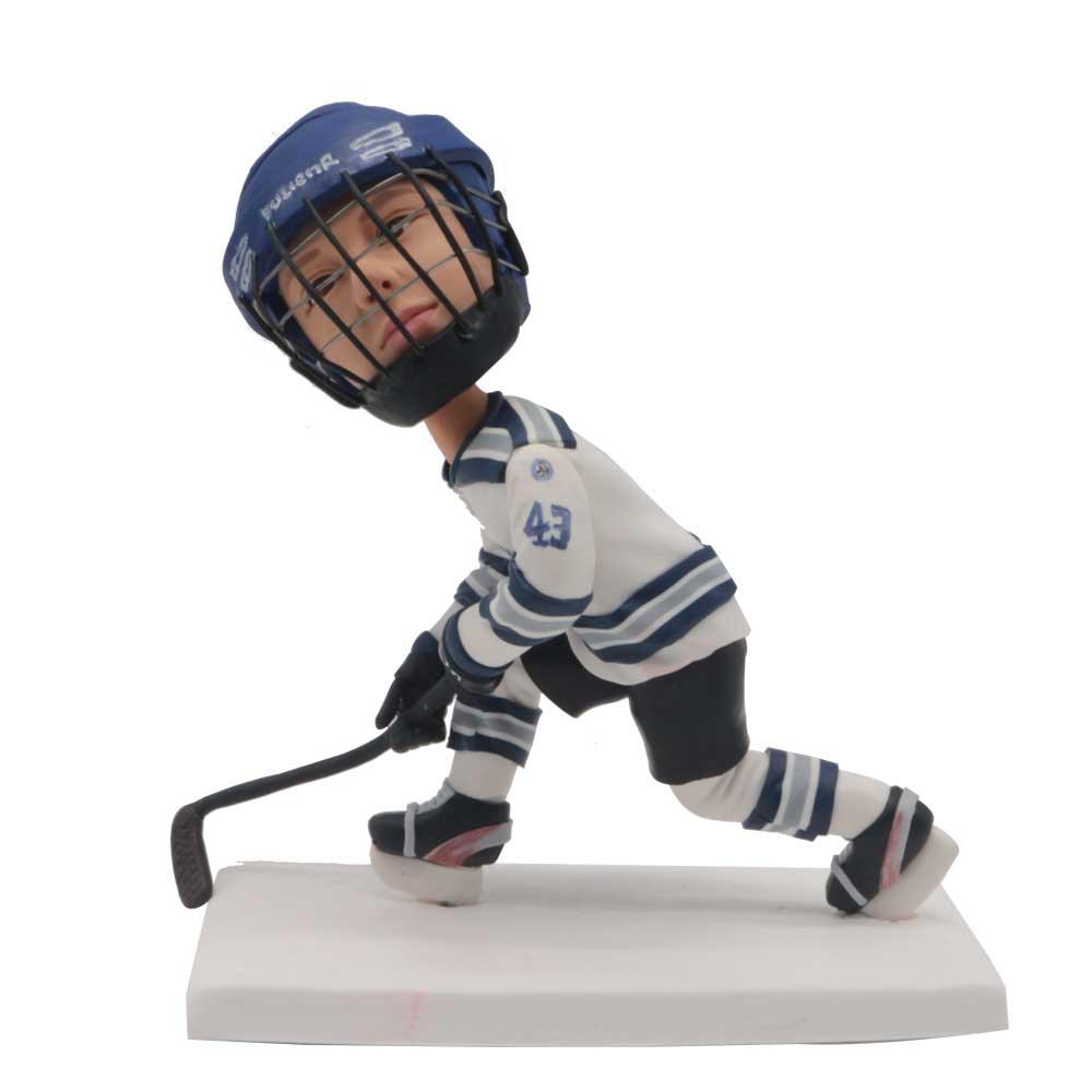 Male Ice Hockey In Professional Uniform Custom Figure Bobblehead