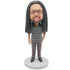 Male In Black And Gray Striped T-shirt Custom Figure Bobblehead