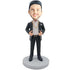 Male In Black Coat With A Golden Necklace Custom Figure Bobbleheads