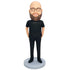 Male In Black T-shirt And Hands Insert Pocket Custom Figure Bobbleheads